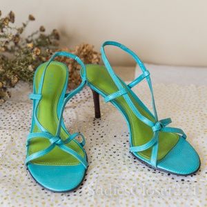 Lauren by Ralph Lauren Teal strappy heels sz 7.5